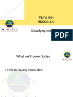 English BM003-4-0: Classifying Information