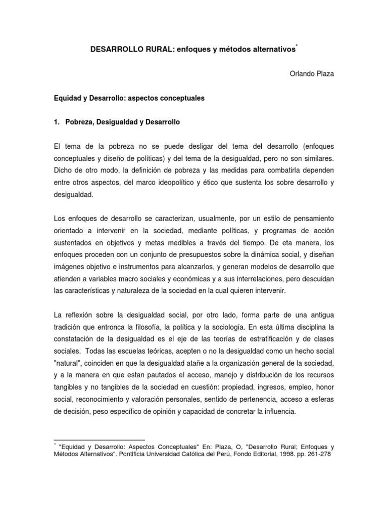 Pobreza y Desigualdad en el Desarrollo | PDF