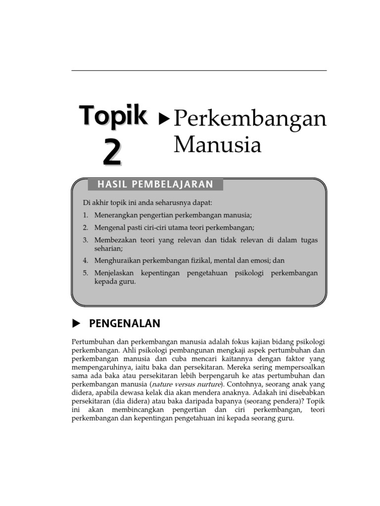 Topik 2 Perkembangan Manusia Pdf