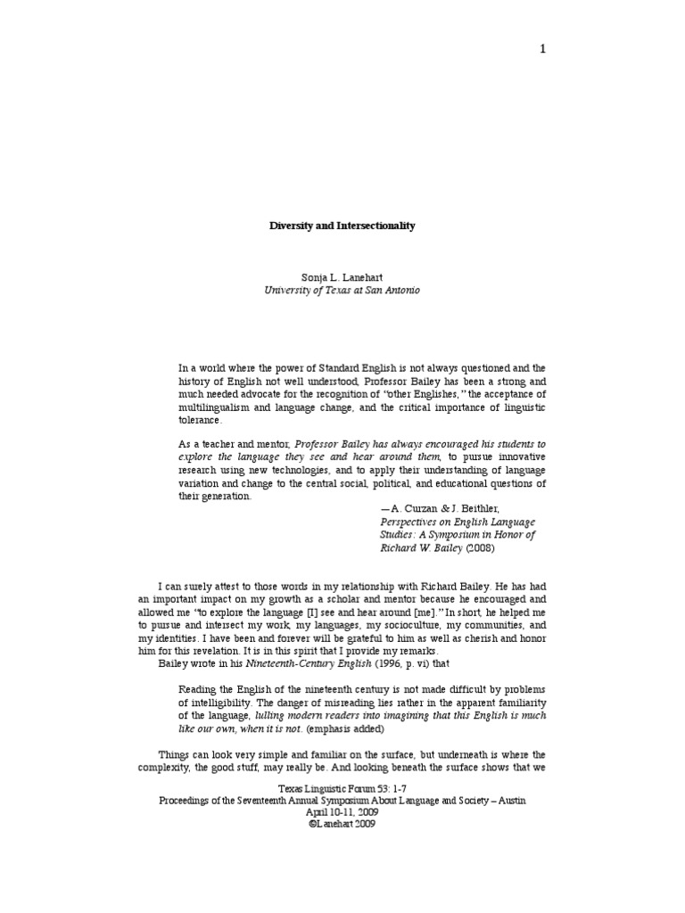 Sexual Diversity and Intersectionality | PDF | Intersectionality | Feminism