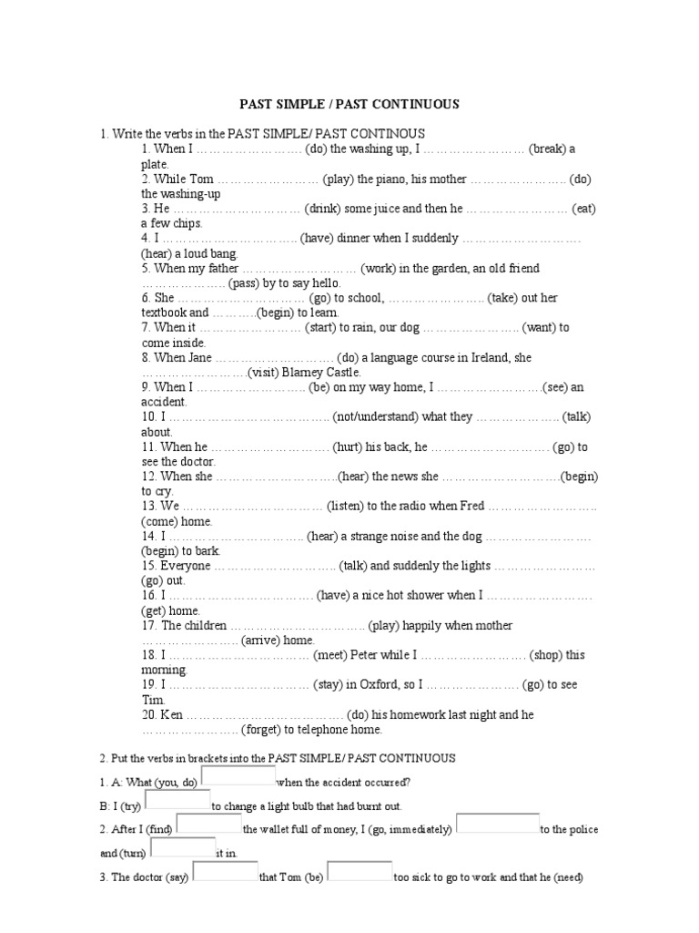 Past Simple / Past Continuous | PDF | Foreign Language Studies