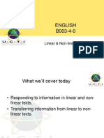 English B003-4-0: Linear & Non-Linear Information