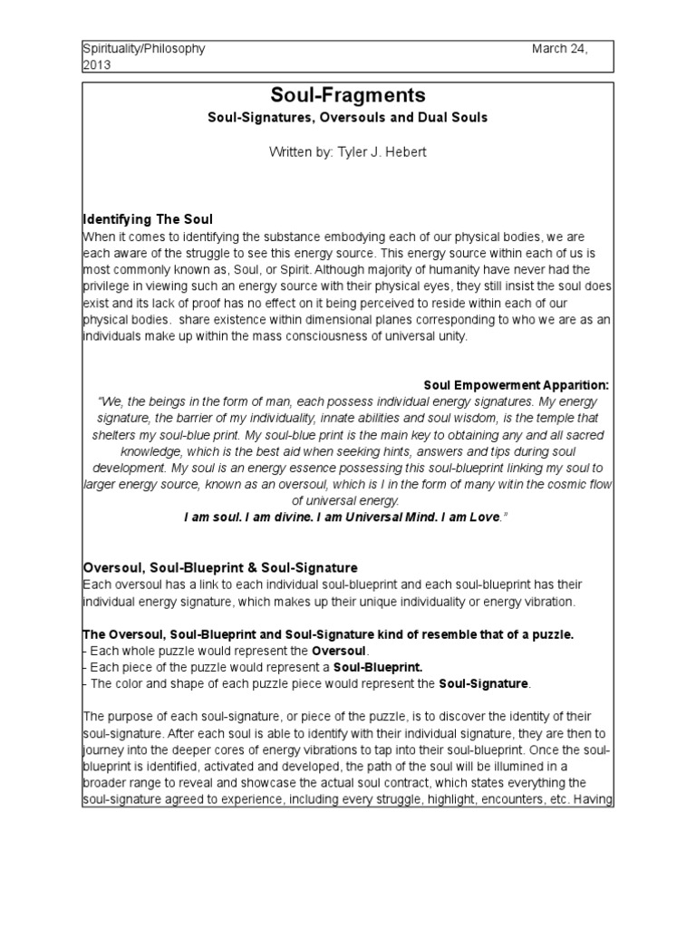 Soul Fragments | Soul | Consciousness