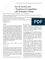 Changes in States of Anxiety and Psychosomatic Reactions in Competition Periods During The Ramadan Fasting