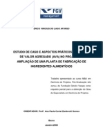 Analise Valor Agregado em Projetos Sucroalcooleiros