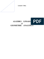 Algebră Liniară Şi Geometrie Analitică: Leonard Dăuş