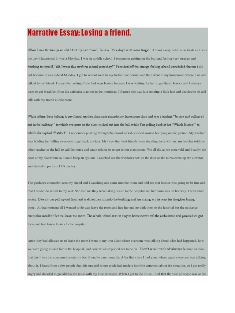 Narrative essay template image