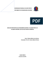 Análise da divergência entre volumes físicos e contábeis de pilhas de minério