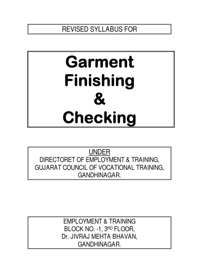 Revised Syllabus Garment Finishing Checking PDF Seam (Sewing) Sewing