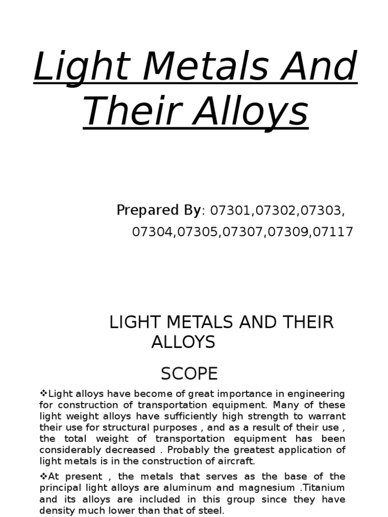 Light Metals and Their Alloys PDF Lead Alloy