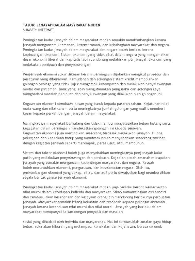 Jenayah Dalam Masyarakat Moden Pdf