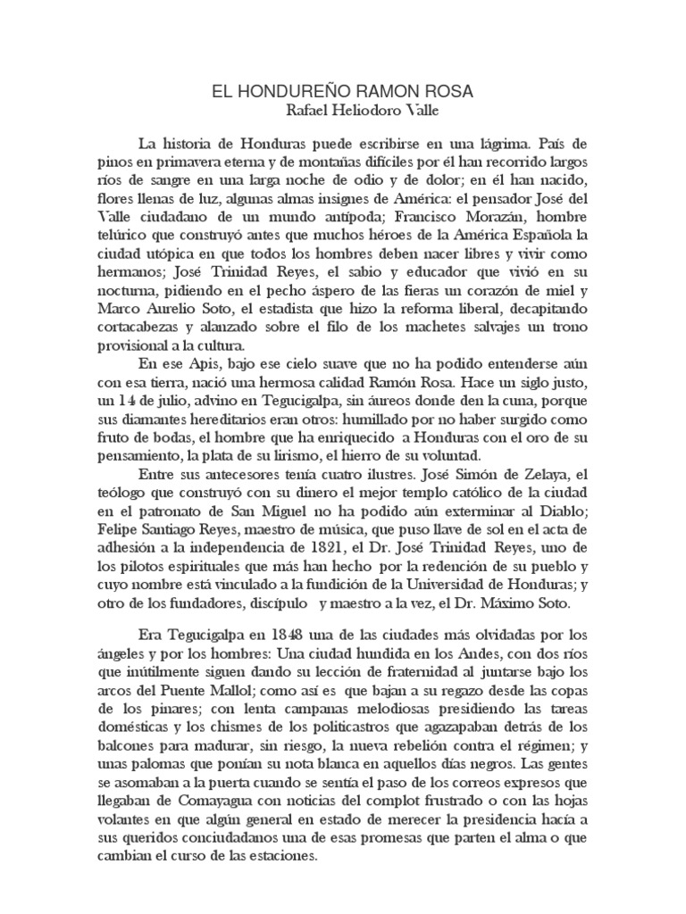 El Hondureño Ramon Rosa | PDF | Américas | México