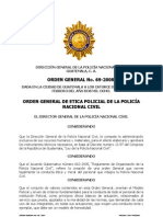 Policianacional Numeral 29 Orden General Numero 69 Moral y Etica Enero 2011