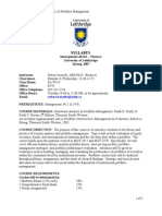 Security Analysis & Portfolio Management - Spring, 2007