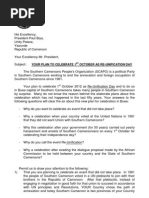 Open Letter To President Paul Biya - The Southern Cameroons Peoples Organisation On The So-Called 50th Anniversary of Reunification PDF