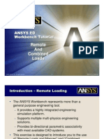 ANSYS 10.0 Workbench Tutorial - Exercise 4, Remote and Combined Loads