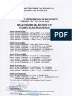 Calendario de Basquet Segunda Fase