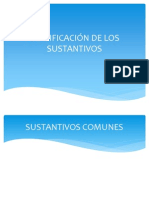 CLASIFICACIÓN DE LOS SUSTANTIVOS