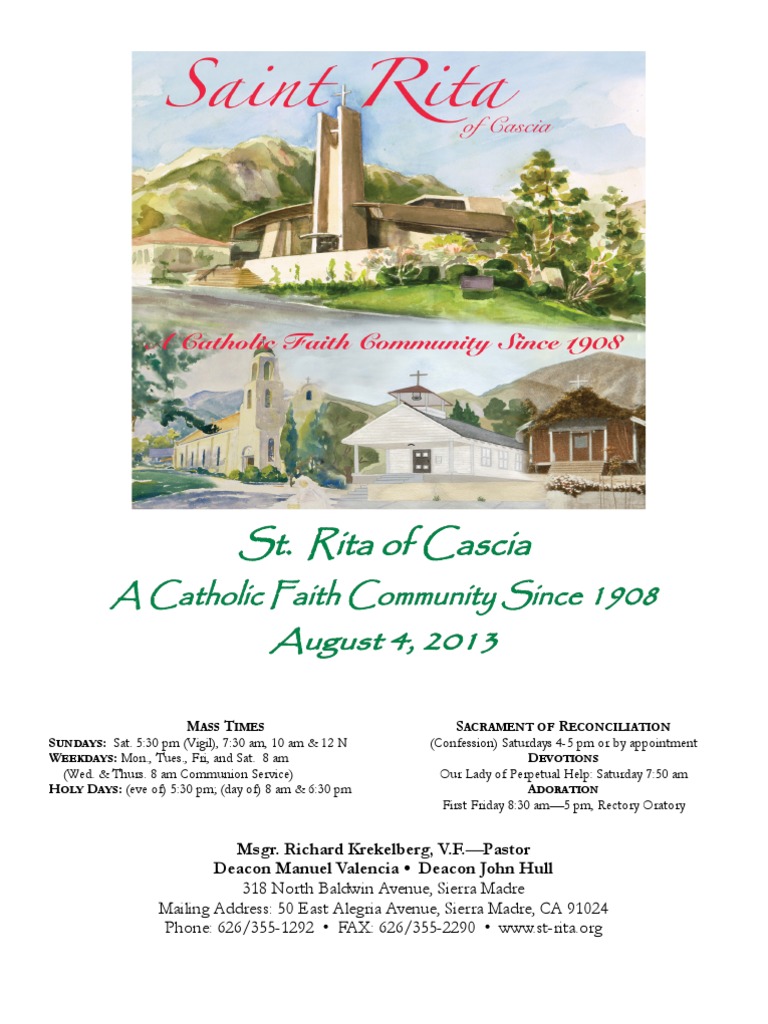 St. Rita Parish Bulletin Eucharist Mass (Liturgy)
