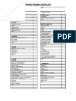Production Checklist Blank