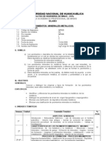 Silabo Yacimientos Minerales Metalicos. 2009-I Ing. Jorge W. Rodriguez Deza Docente