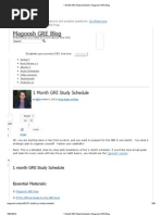 1 Month GRE Study Schedule