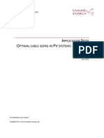 A N O PV:: Pplication OTE Ptimal Cable Sizing in Systems Case Study