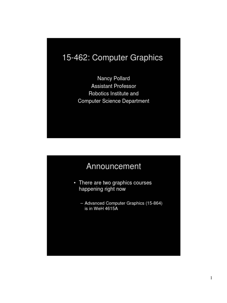 Computer Graphics Course Overview | PDF
