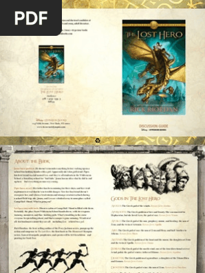 The Heroes Of Olympus The Lost Hero Discussion Guide Rick Riordan Greek Mythology