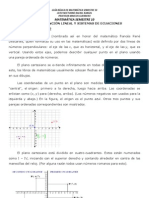 GUÍA SEM 10 MATEMÁTICA PLANO CARTESIANO, FUNCIÓN LINEAL,  Y SISTEMAS DE ECUACIONES LINEALES