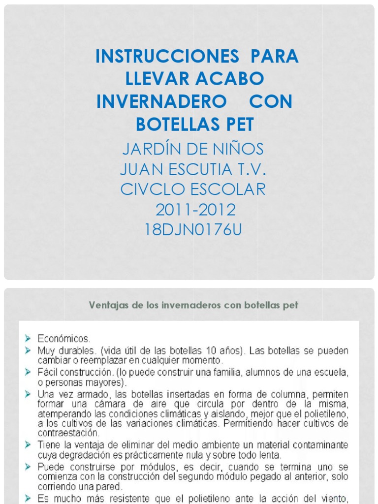 Invernadero Con Botellas Pet | PDF | Hogar, jardinería y bricolaje, image size:768x1024
