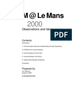 GM at Le Mans 2000 Observations and Ideas Contents