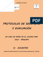 Protocolos de Seguridad y Evacuacion en Caso de Sismo