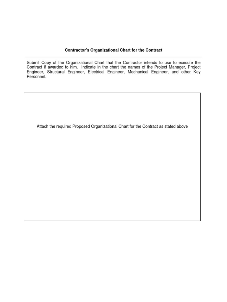 Contractor's Organizational Chart For The Contract | PDF | Art