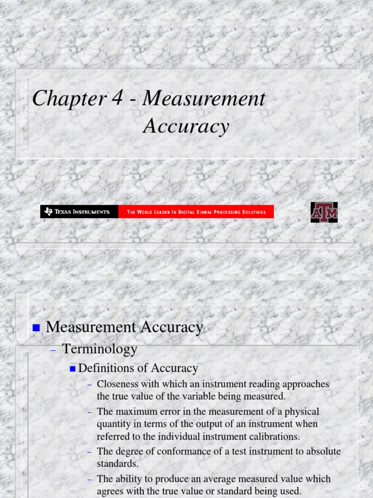 Chapter 4 - Measurement Accuracy | PDF | Accuracy And Precision ...
