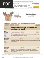 Difference Between Synchronized Method and Block (Threads Forum at JavaRanch)