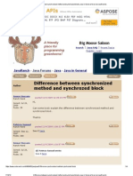 Difference Between Synchronized Method and Synchrozed Block (Java in General Forum at JavaRanch)