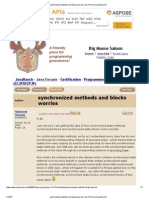 Synchronized Methods and Blocks Worries (SCJP Forum at JavaRanch)