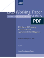 Defining and Measuring Inclusive Growth: Application To The Philippines