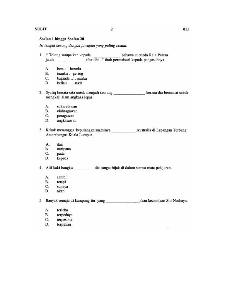 Contoh Soalan Kuiz Minggu Anti Dadah - Persoalan t
