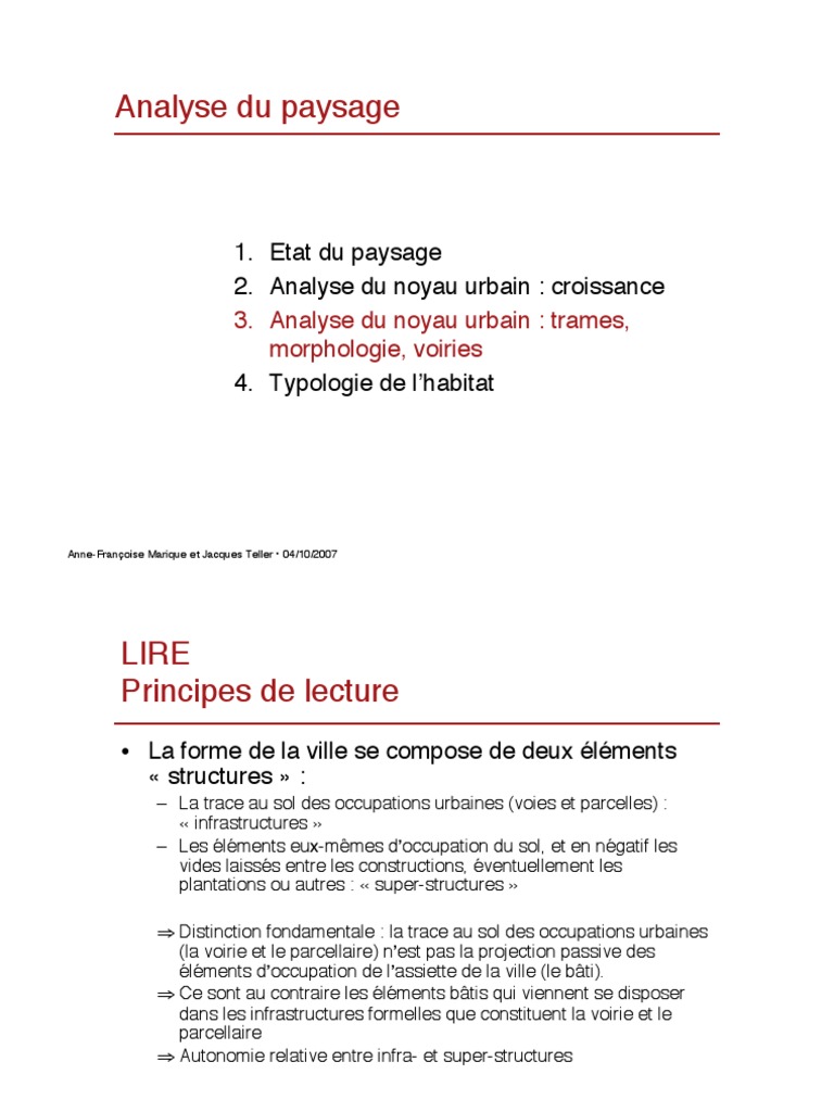 Analyse des structures urbaines | PDF