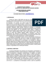 A EMANCIPAÇÃO HUMANA o Problema Filosofico Da Liberdade em Adorno