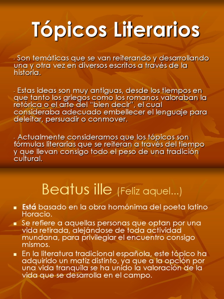 Tópicos Literarios: Definición y Ejemplos | PDF | Horacio | Estereotipos