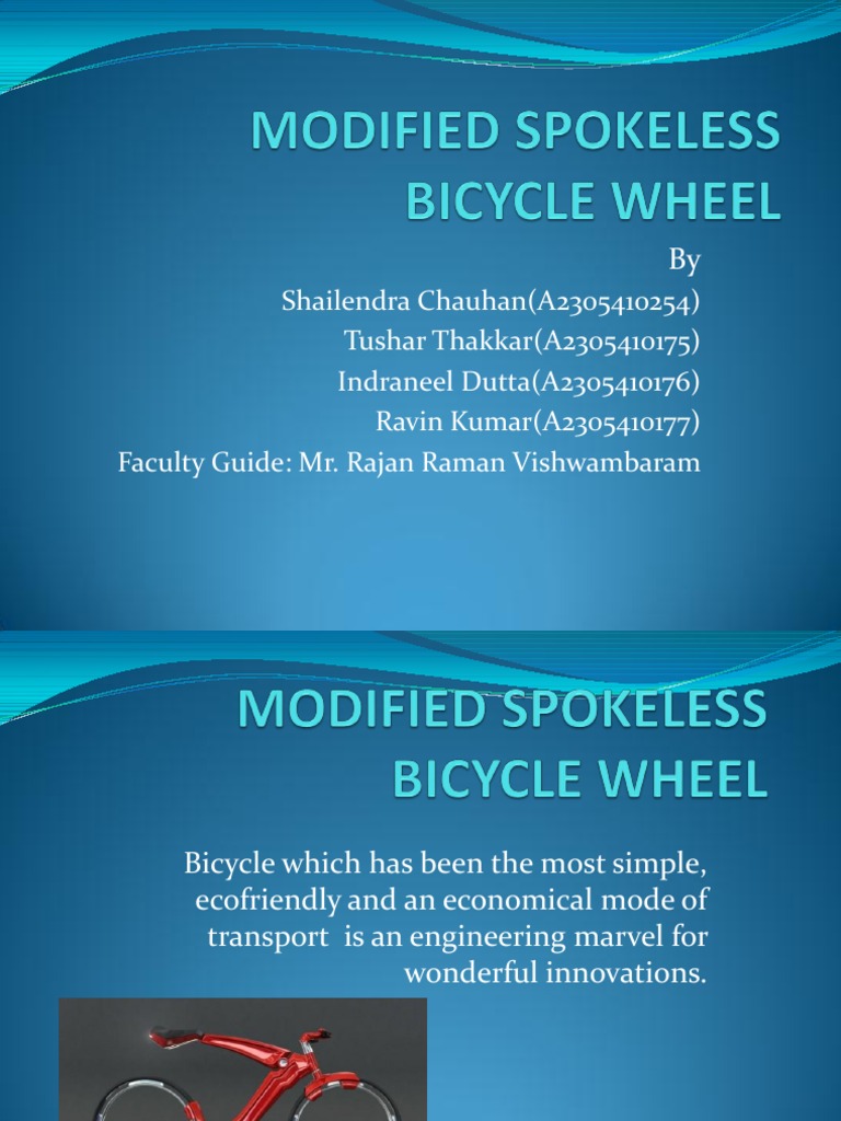 Modified Spokeless Bicycle Wheel PDF Transmission (Mechanics) Vehicles