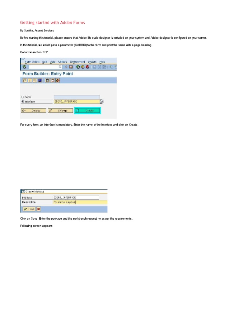 Adobe Forms Tutorial: CARRID Setup Guide | PDF