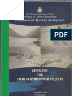 Guidelines for Study of Hydropower Projects