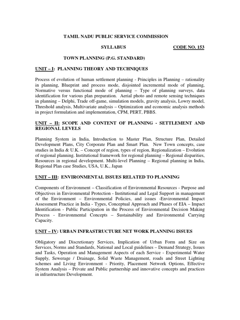 TNPSC SYLLABUS FOR TOWN PLANNING EXAM PDF Geographic Information