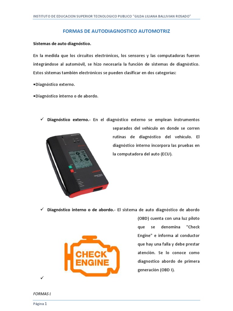 Formas de Auto Diagnostico Automotriz | PDF | Coche | Vehículos