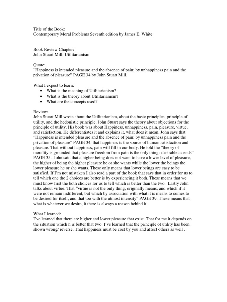 John Stuart Mill Utilitarianism | PDF | Utilitarianism | John Stuart Mill