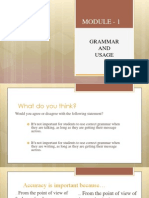 Module - 1: Grammar AND Usage